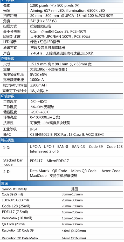 MX-2038WL無線二維掃描槍